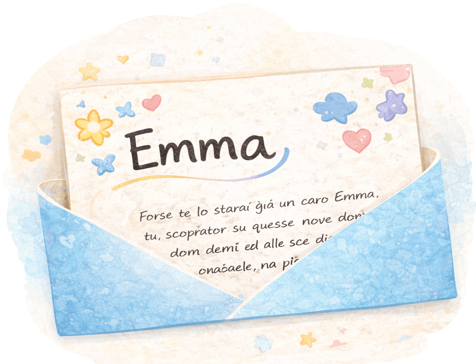 Colorful envelope with handwritten letter, doodles, and stickers